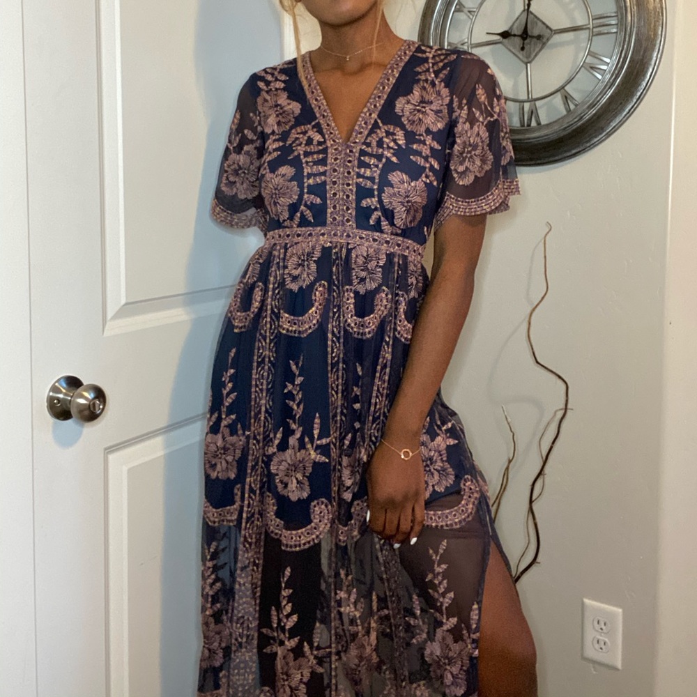 Embroidered maxi dress